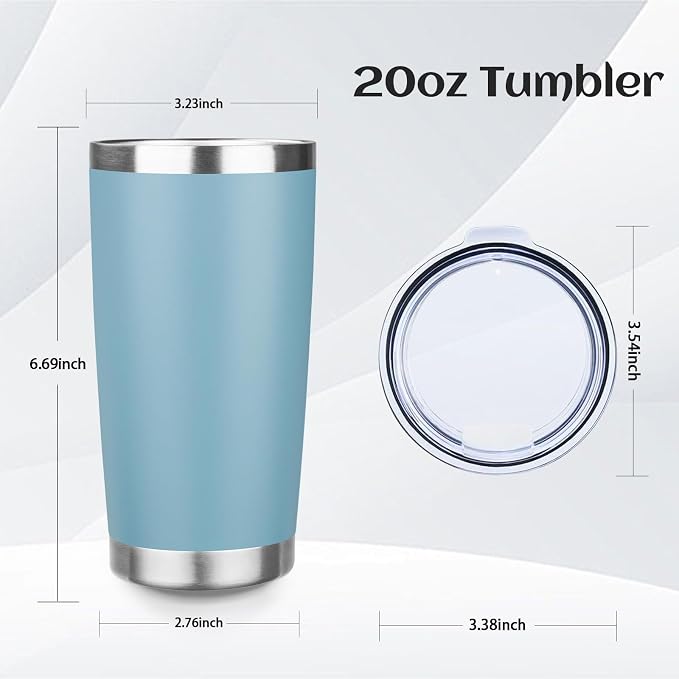 StarSpeed 20oz Stainless Steel Travel Coffee Tumbler,Maya Blue | Travel Coffee Mug,Spill-proof Lid,Double Wall,BPA-free Travel Cups,Insulated Cup Fits Car Cupholders