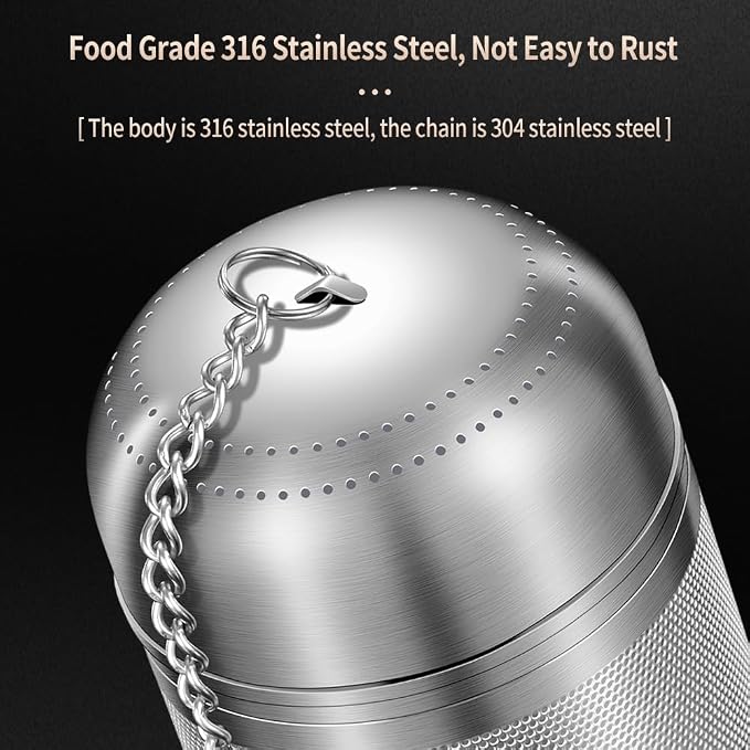 316 Stainless Steel Tea Infuser for Loose Tea & Spice Infuser for Cooking, Extra Fine Mesh Tea Strainers, Steeper for Brew Tea, Spices & Seasonings (1 Pack - Small)