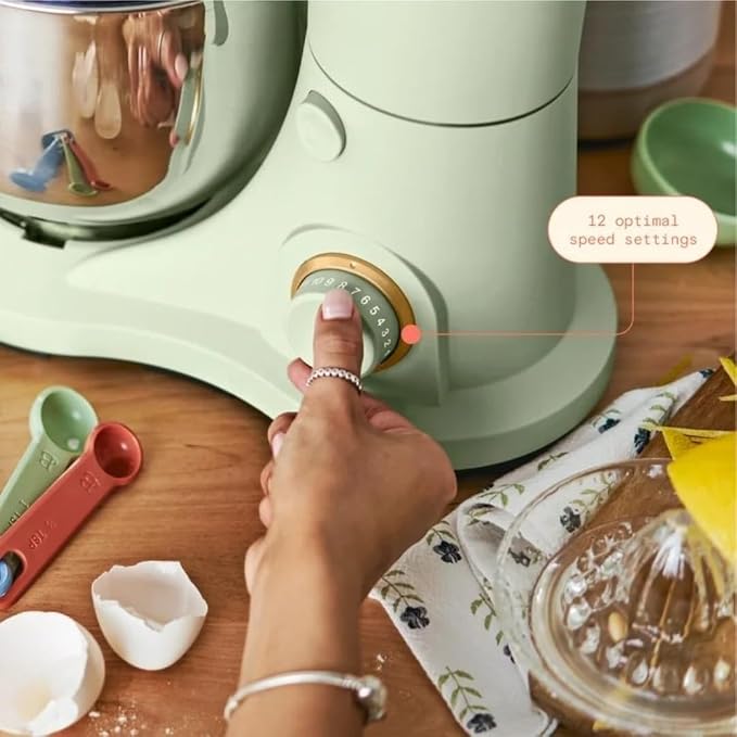 Wonderful Kitchen Stand Mixer 3.5 Qt Bowl, 12 Speeds Tilt-Head, Dough Hook Flat Beater Whisk for Baking Tasks Metal Build for Baking (Sage Green)