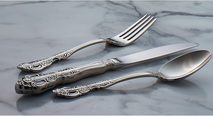 Oneida Michelangelo 6-Piece Silverware Serving Set, Flatware | silver, dishwasher safe | heavy duty, cutlery set for kitchen and dining, serving utensil set, wedding silverware