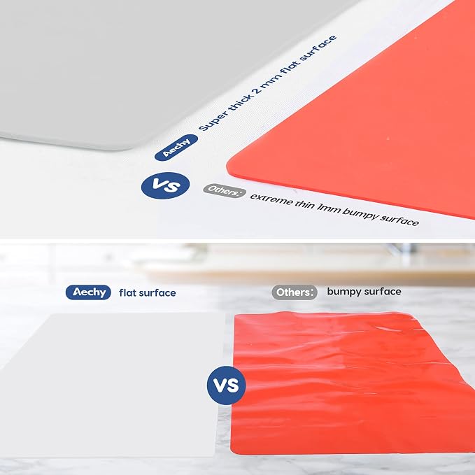 Extra Large Silicone Mat 35.3"x23.5"x0.08", Multipurpose Silicone Mat Thick Heat Resistant Mat Shipped Rolled Up Kitchen Counter Mat Nonslip Silicone Mats for Kitchen Counter Translucent