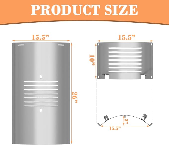 PB820 Flame Broiler Kit for Pit Boss 820/850, Adjustable Kit for Pit Boss | Includes bottom plate + slide cover; fits PB820D3/PB850PS2 & more; heavy-duty steel; arch bridge grease drainage; 26"x15.5".