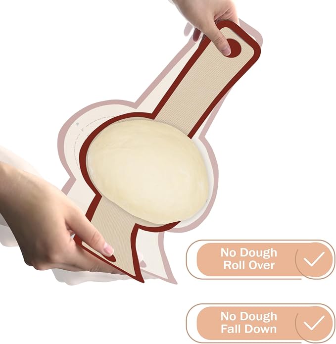Koolstuffs Sourdough Silicone Bread Sling for Dutch Oven, 2 Pack | Long Handles for Dough Transfer, Nonstick Bread Release, Dishwasher Cleanup, Flexible Reusable Design, Round, Red