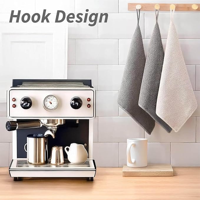 Barista Microfiber Towels 6-Pack, Coffee Cloths 12"x12" | Espresso Accessories Cleaning Towel for Steam Wands & Countertops, Essential Coffee Bar Accessories