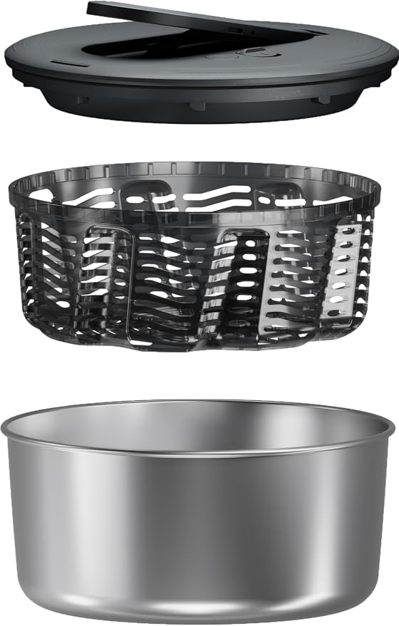 Zyliss Swift Dry Salad Spinner Stainless Steel Small, 3.5L, Non-Slip Base, Serving Bowl, AquaVent™ Technology, One Handed Pump, Brake System, Easy to Clean