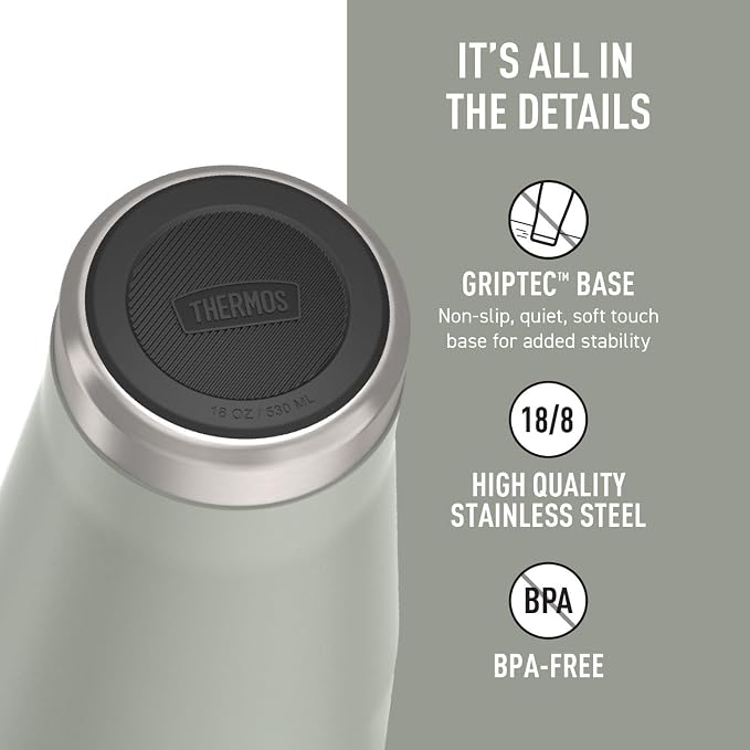 THERMOS ICON SERIES, Stainless Steel Tumbler with Slide Lock, 18 Ounce, River Rock