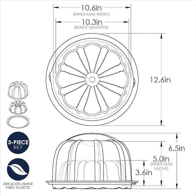 Nordic Ware Formed Orginal Bundt with Keeper, 12 Cup, Golden Hour