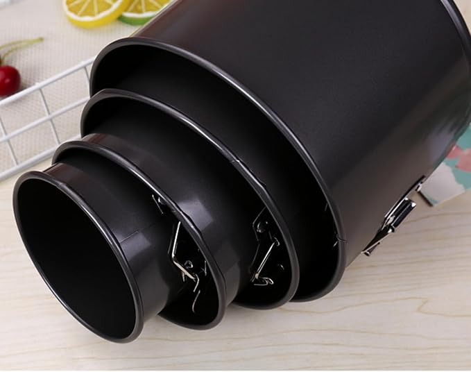 4pcs Cake Moulds Nonstick Springform Pan,with Removable Bottom Tall Round Cheesecake Pan Set Size of 10cm, 12cm, 14.5cm, 17cm