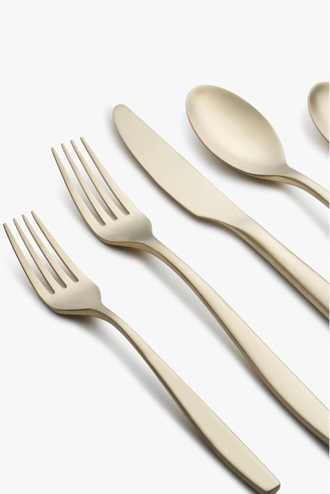 Cambridge Silversmiths Averie Black Satin 20-Piece Flatware Set, Service for 4