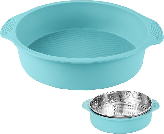 10" Silicone Springform Protector, Leakproof Water Bath, Blue