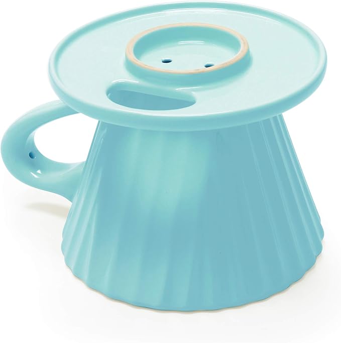 Chantal "Lotus ceramic pour over coffee dripper, 8 ounces (Aqua)