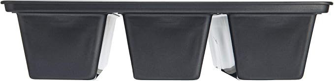 Chicago Metallic Professional Lasagna Trio Pan, Perfect for loaf breads, cakes and more 12.5 by 16 by 3 inches, Silver