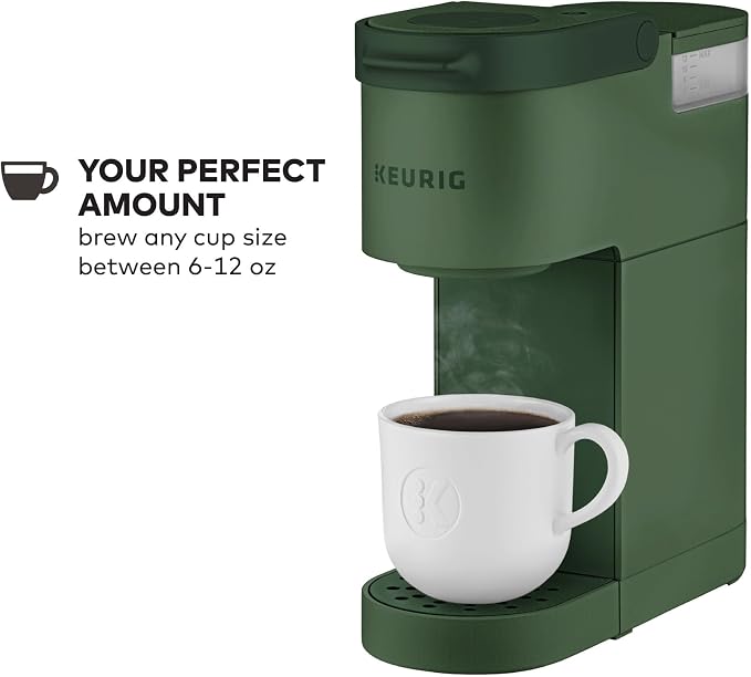 Keurig K-Mini Single Serve K-Cup Pod Coffee Maker, 6 to 12oz Brew size, with Cord Storage, Perfect for Small Spaces, Evergreen | Cord Storage, Small Spaces, Evergreen