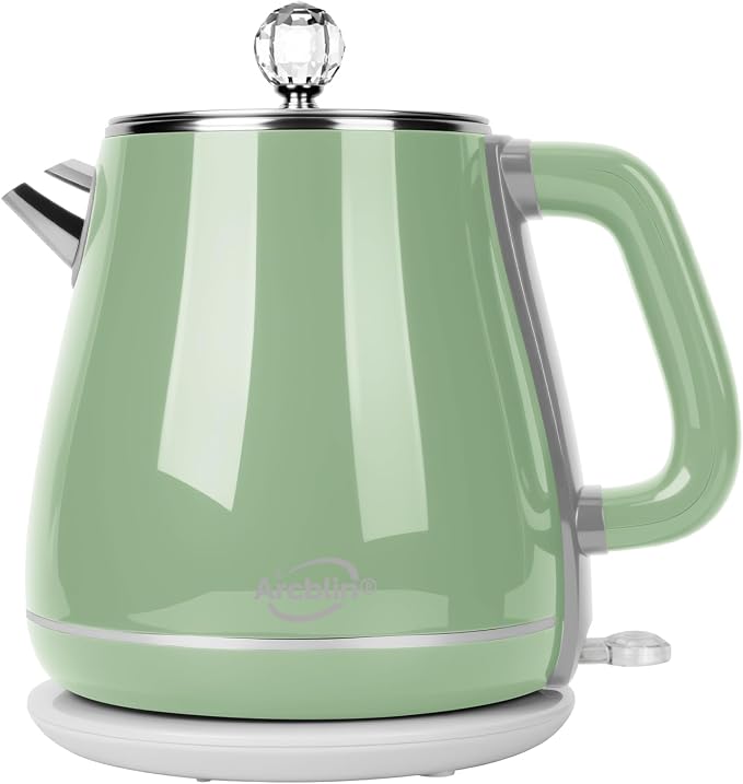 Electric Kettle 1.8L, Sage Green | Retro, 1350W Fast Boil, Stainless Steel Interior, BPA Free, Automatic Shut Off