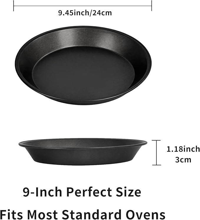 LISI 2-Pack 9-Inch Round Cake Pans, Nonstick Carbon Steel | 9-inch carbon steel pans with nonstick coating for cakes, pies, brownies, quiches and everyday baking.