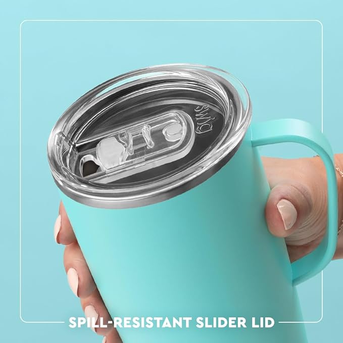Swig Life 22oz Insulated Travel Mug with Handle & Lid, Sun Dance | Triple Insulated Stainless Steel - Handle & Lid Included - Keeps Coffee Hot or Cold - Cup Holder Friendly
