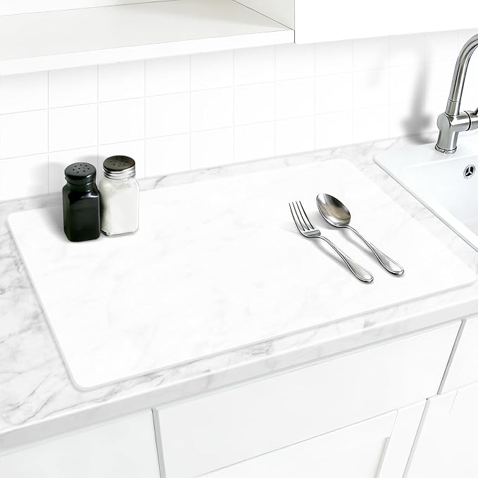 Silicone Mat for Kitchen Counter, 27.5" x 16.5" x 0.08", Translucent | Heat Resistant, Nonslip, Multipurpose Countertop Protector, Shipped Rolled Up