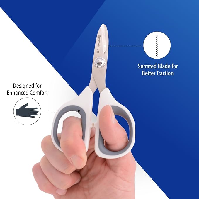 Westcott 5.5" Rag Snips, Crafting, Quilting & Sewing Scissors for Fabric Cutting with Titanium-Bonded Blades