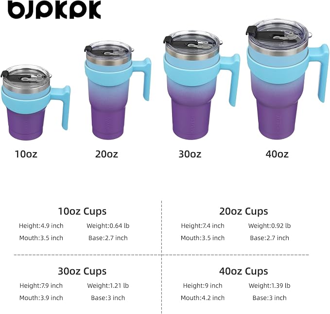 BJPKPK 30 oz Tumbler with Handle & Straw, Insulated Stainless Steel Mug | Double Wall Vacuum, Keeps Hot/Cold, Thermal Cup, BPA Free, Dishwasher Safe, Cupholder Fit, Coffee & Travel, Ocean Dream