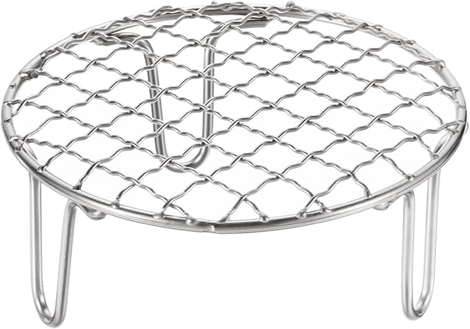 HARFINGTON Round Cooking Rack 5-inch Stainless Steel Cross Wire Barbecue Grill Net with 50mm Legs for Cooking Baking Steaming BBQ