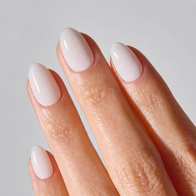 ohora Gel Press On Nails | White, Solid, Short Oval | Pure White | Salon-Quality, 100% Real Gel, No UV Lamp, No Glue, Non-Toxic | 15 Sizes, 30 Tips | Long Lasting, press on short
