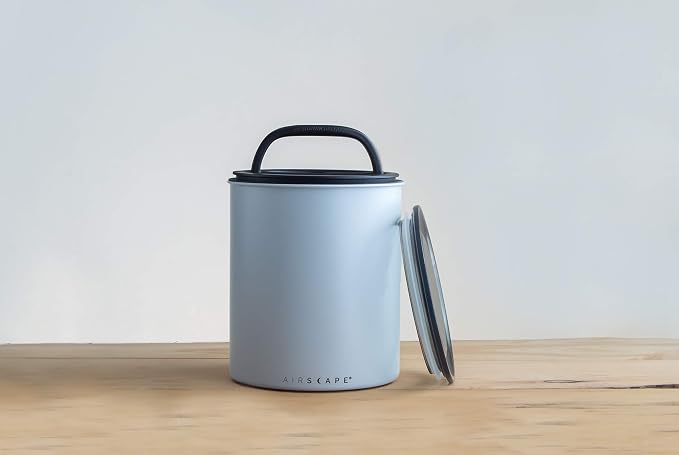 AirScape by Planetary Design | 2.2 lbs Coffee Storage | Matte Gray | Plunger Lid Removes Excess Oxygen - Don't Buy airtight, Buy AIR-Less - Holds 2.2 lbs Coffee Beans - (Matte Gray)