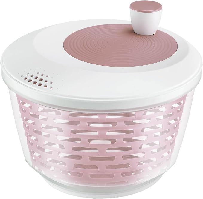 Westmark 2430226P Salad Spinner - Ideal for Washing, Spinning and Serving Salad, Space Saving Salad Bowl with Lid and Pourer, Non-Slip 4.4L - Plastic, BPA Free