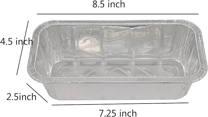 Waytiffer Loaf Pans [25 Pack] 2Lb Heavy Duty Disposable Aluminum Foil Premium Bread Tins Standard Size - 8.5" X 4.5" X 2.5" Perfect for Homemade Cakes & Breads