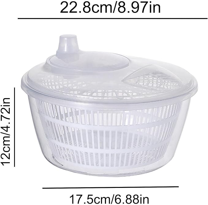 Generic Vegetable Fruit Washer ner, Manual Fruits Washer, Durable Salad Dryer Bowl, PP Salad ner Lettuce Dryer, Vegetable Washer Dryer With Effortless Action For Lettuce, Vegetables, White