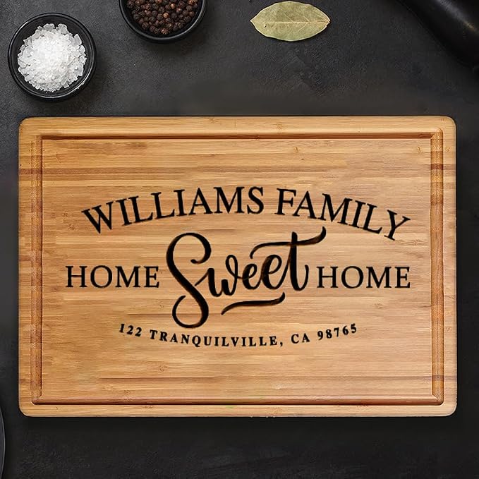 Personalized Housewarming Gift for New Home, Custom Engraved Cutting Board New Home Gift Ideas, Realtor Closing Gifts for First Time Home Buyers, New Neighbor Home Sweet Home Gift