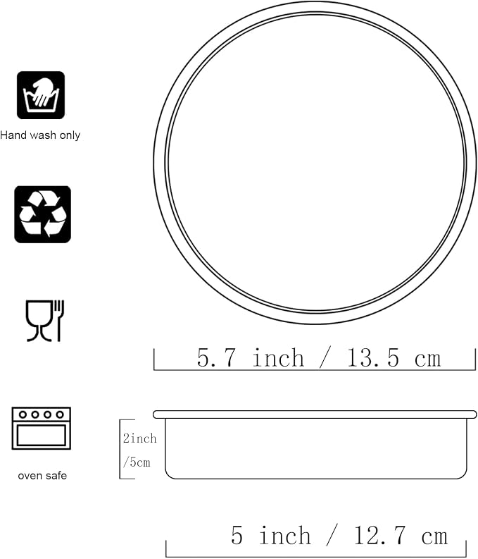Round Cake Pans, 5×2 Inch, Set of 2 | Aluminum, Baking Cake Pan, For Wedding, Party, Family Occasions, For Chocolate, Bread