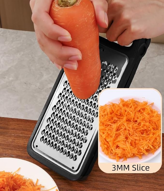 WDKELLFAmily Two-Fold Etched Grater 2-In-1 Grater For Cheese, Kitchen，White