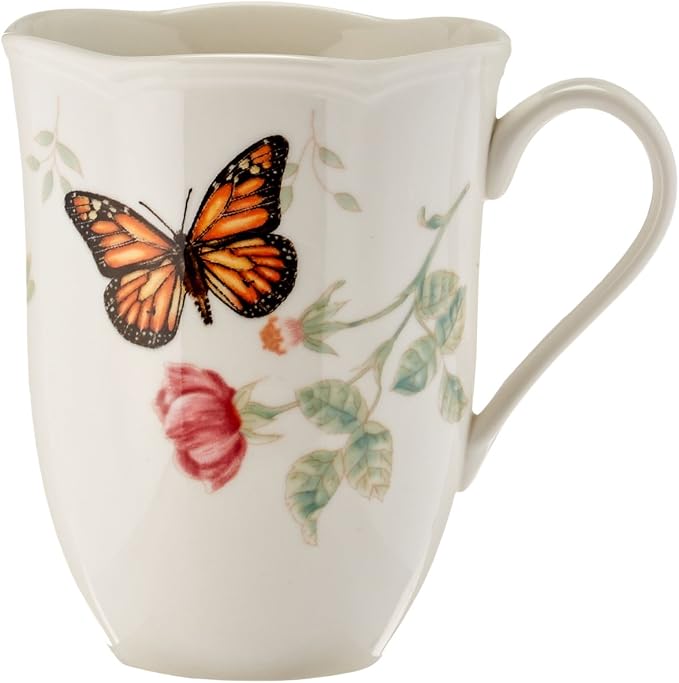 Lenox Butterfly Meadow Porcelain 18-Piece Dinnerware Set for 6 | ceramic, dishwasher safe, microwave safe | plates and bowls sets for kitchen and dining | 10.75 inch plate