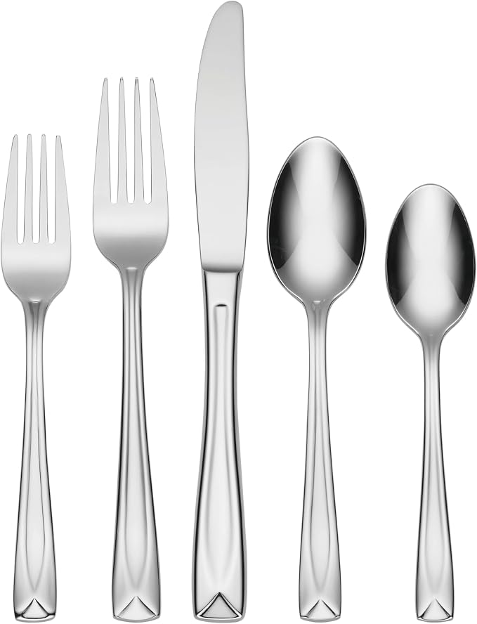 Oneida Lincoln 20-Piece 18/0 Silverware Set for 4, Flatware | mirror finish, dishwasher safe | includes knives, forks, and spoons | heavy duty, cutlery set for kitchen and dining