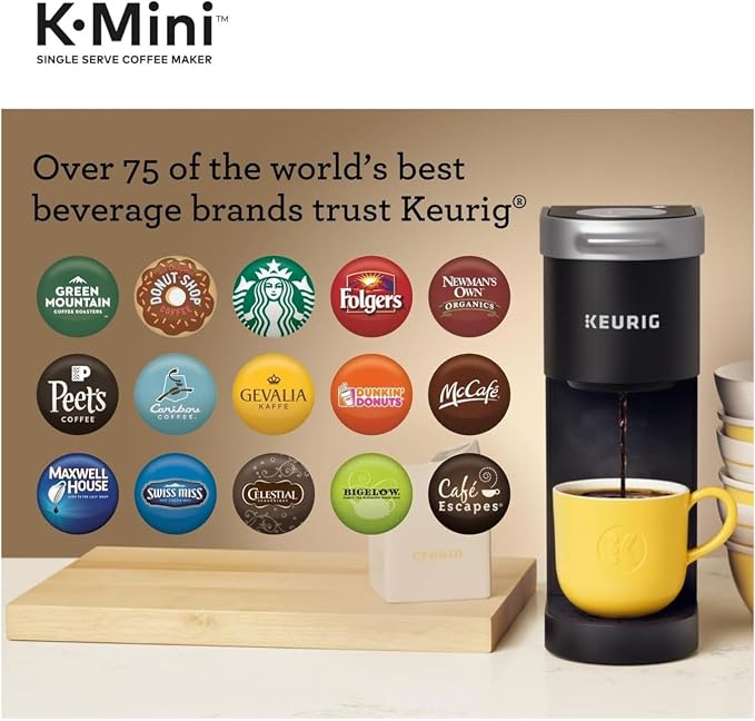 Keurig K-Mini Plus Single Serve K-Cup Pod Coffee Maker, 12oz | 6 to 12oz Brew Size, Stores up to 9 Pods