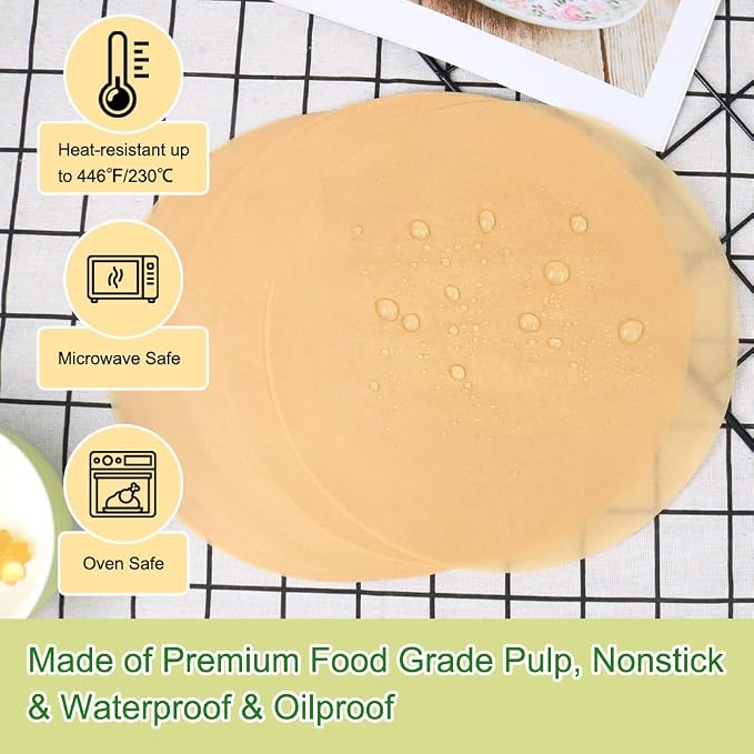 BOYAN Parchment Paper Rounds, Set of 220, Non Stick 10 Inch Round Parchment Paper for Baking, Parchment Sheet for Tortilla Press, Quesadilla Maker, Pizza Pan, Cake Pan, Springform Pan and More
