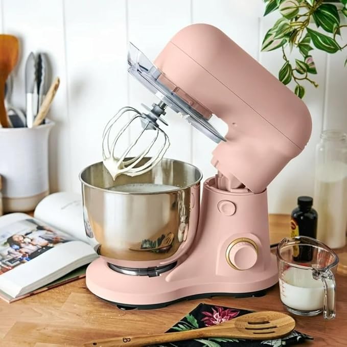 Wonderful Kitchen Stand Mixer 3.5 Qt Bowl, 12 Speeds Tilt-Head, Dough Hook Flat Beater Whisk for Baking Tasks Metal Build for Baking (Rose)
