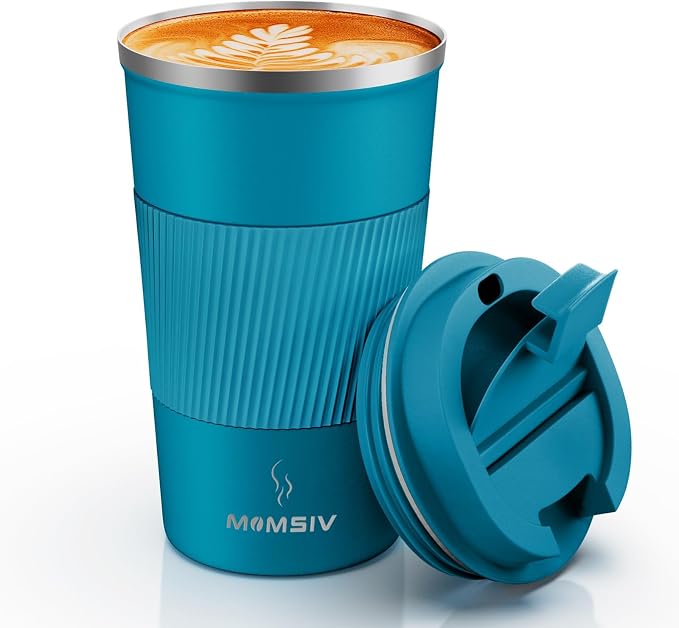 MOMSIV 17oz Travel Coffee Mug, Insulated Coffee Cup with Leakproof Lid | 6-Hour Heat Retention, 360°Leak proof, Vacuum Stainless Steel Double Walled, BPA-free, Reusable And To Go Coffee Mug