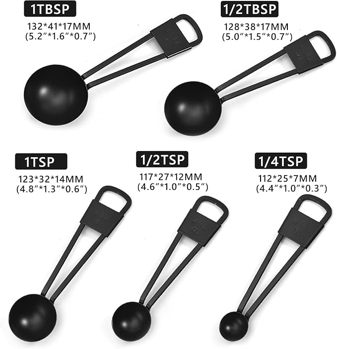 Black Stainless Steel Measuring Cups and Spoons Set, 9PCS | Kitchen Gadgets for Cooking & Baking