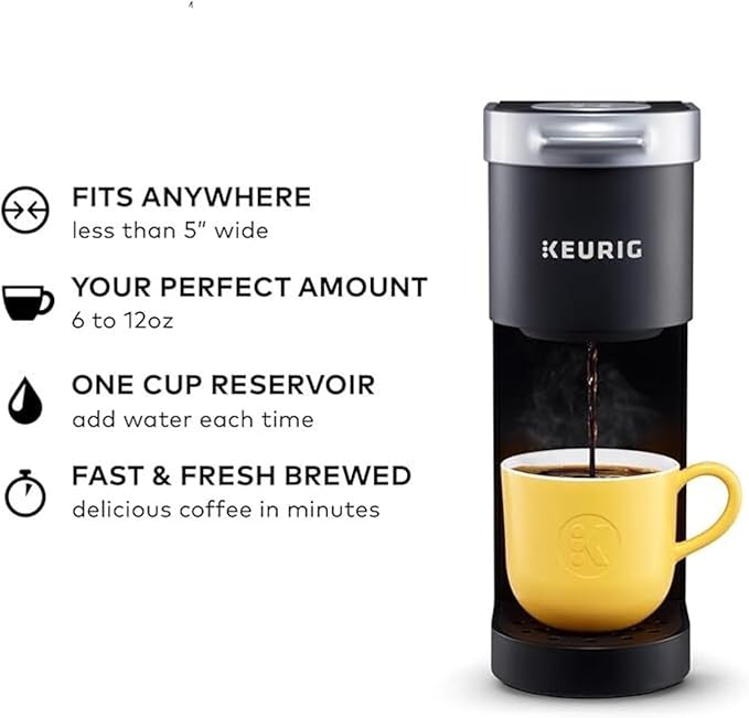 Keurig K-Mini Plus Single Serve K-Cup Pod Coffee Maker, 12oz | 6 to 12oz Brew Size, Stores up to 9 Pods