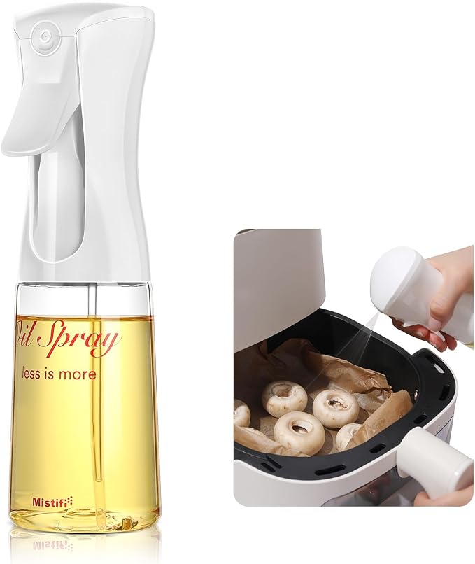 oil spray PET bottle 200ml Upgraded Version.Fine Mist Spray Bottle for Air Fryer, Olive Oil, Avocado Oil, Healthy Nonstick Frying, Commercial & Home Kitchen Use (PS600　1Pc)