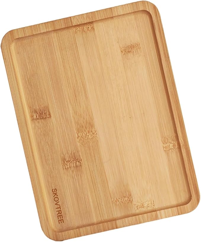 Small Bamboo Serving Tray, Small Food Tray for Eating and Serving Coffee, Tea, 9.5 x 7.1 Inch