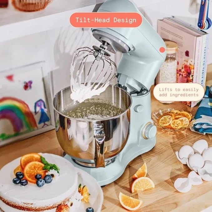 Wonderful Kitchen Stand Mixer 5.3 Qt Bowl, 12 Speeds Tilt-Head, Dough Hook Flat Beater Whisk for Baking Tasks Metal Build for Baking (Hydrangea)