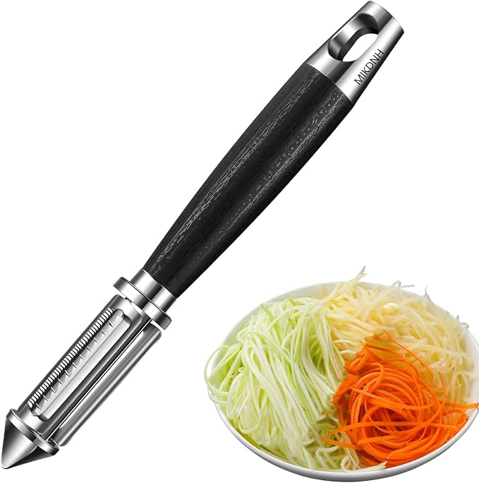 Multi-functional julienne peeler for vegetable | standout features : Die-cast body — avoids cracking or blade detachment over time
