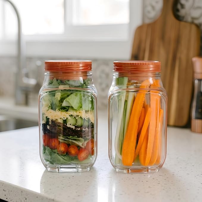 Prepara The Original Salad Pod, 4.5 Cups, Orange | BPA-Free, Ideal for Meal Prep & Salads, 4.5-Cup Pod with 2.5 oz Dressing Capsule