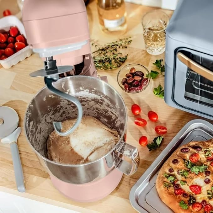 Wonderful Kitchen Stand Mixer 5.3 Qt Bowl, 12 Speeds Tilt-Head, Dough Hook Flat Beater Whisk for Baking Tasks Metal Build for Baking (Rose)