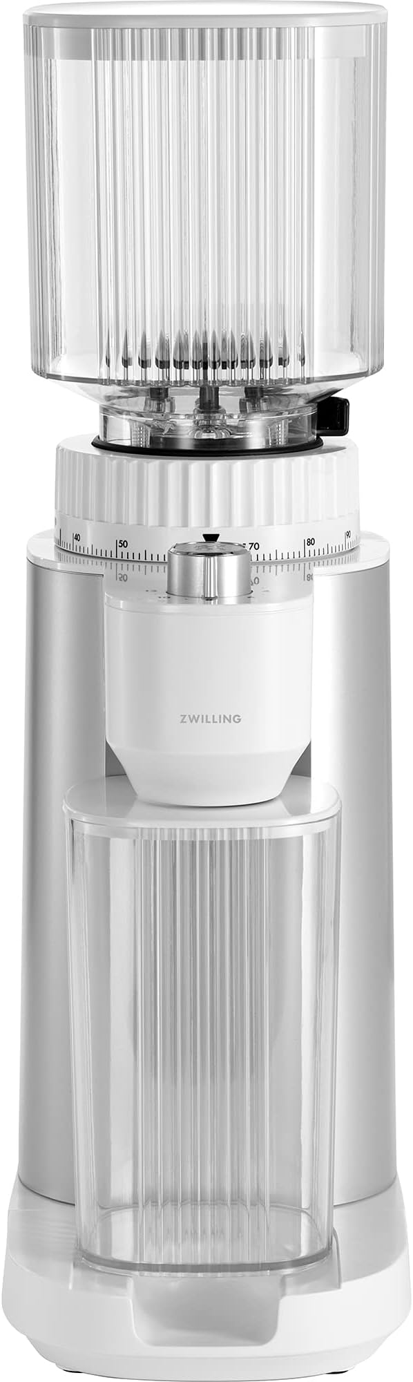 ZWILLING Enfinigy Burr Coffee Grinder Electric, 140 Coffee Grinding Options from Espresso to Drip Coffee, Silver