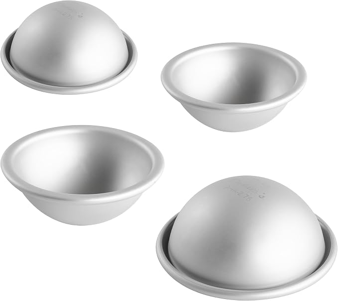 Fat Daddio's PHA-275PK Anodized Aluminum Hemisphere Pan, 2.75 x 1.4 Inch, Set of 4