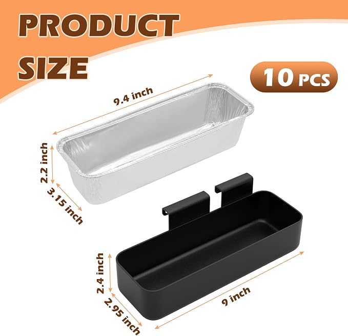 Grease Cup Catcher for Camp Chef SG Griddle Series with 10 Pack Liners | Includes steel cup + 10 foil liners; fits SG100/SG90/SG30/SG14/SG60; 24 oz capacity; NOT for CCH right-drain models