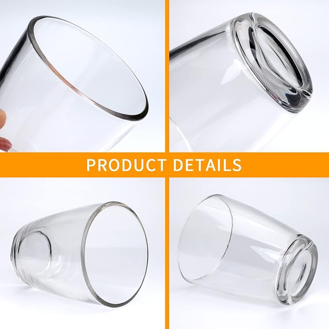 QAPPDA 7 Ounce Juice Glasses,Stackable Drinking Glass Set of 12,Clear Water Glasses Durable Homemade Beverage Tumbler for Soda,Mixed Drinks,Milk,Daily Use | Clear Water Glasses, Durable Homemade Beverage Tumbler for Soda, Mixed Drinks, Milk, Dishwasher...